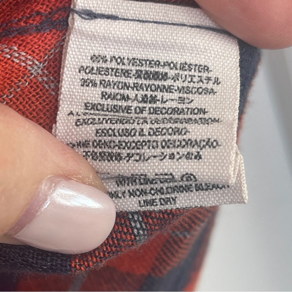 Free People Gauze Plaid Buttondown Shirt Sz M Gently Loved - Picture 8 of 9